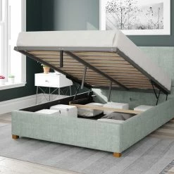Better Bed Company Better Peterborough Light Green Ottoman Bed Beds