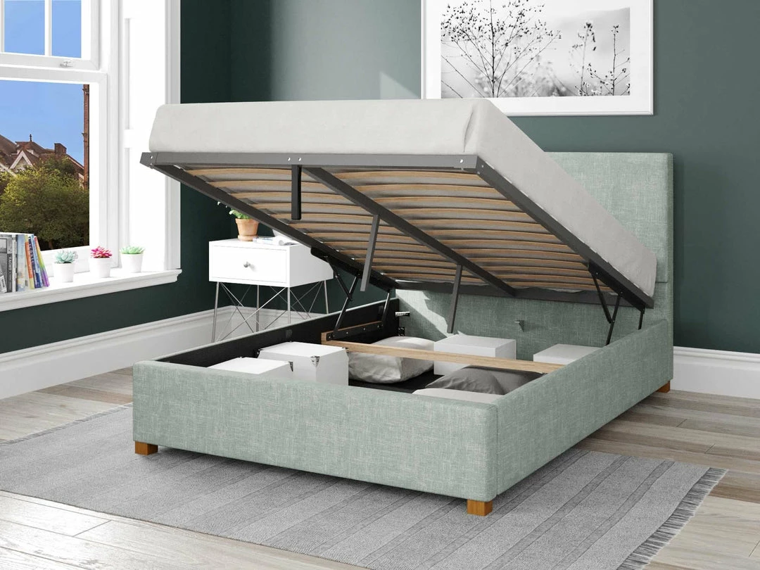 Better Bed Company Better Peterborough Light Green Ottoman Bed Beds