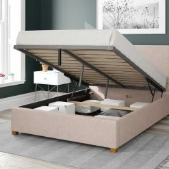Better Bed Company Beds Better Peterborough Pink Natural Ottoman Bed