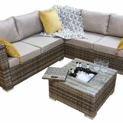 Baths Signature Weave Georgia Corner Sofa With Ice Bucket Set