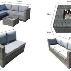 Baths Signature Weave Georgia Corner Sofa With Ice Bucket Set