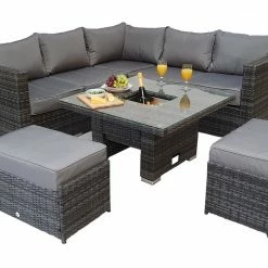 Signature Weave Georgia Corner Dining Set With Lift Table Baths