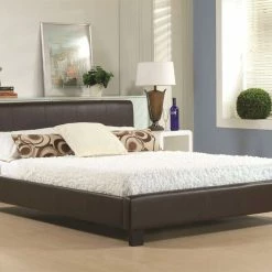 Time Living Hamburg Brown Faux Leather Bed Frame