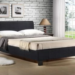 Time Living Hamburg Black Fabric Bed Frame