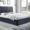 Time Living Hamilton Dark Grey Fabric Bed Frame Beds