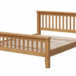 Heartlands Furniture Acorn Solid Oak Bed High Footend Beds