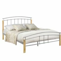 Heartlands Furniture Tetras Silver And Beech Bed Frame Beds