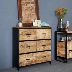Baths Indian Hub Cosmo Industrial 6 Drawer Chest