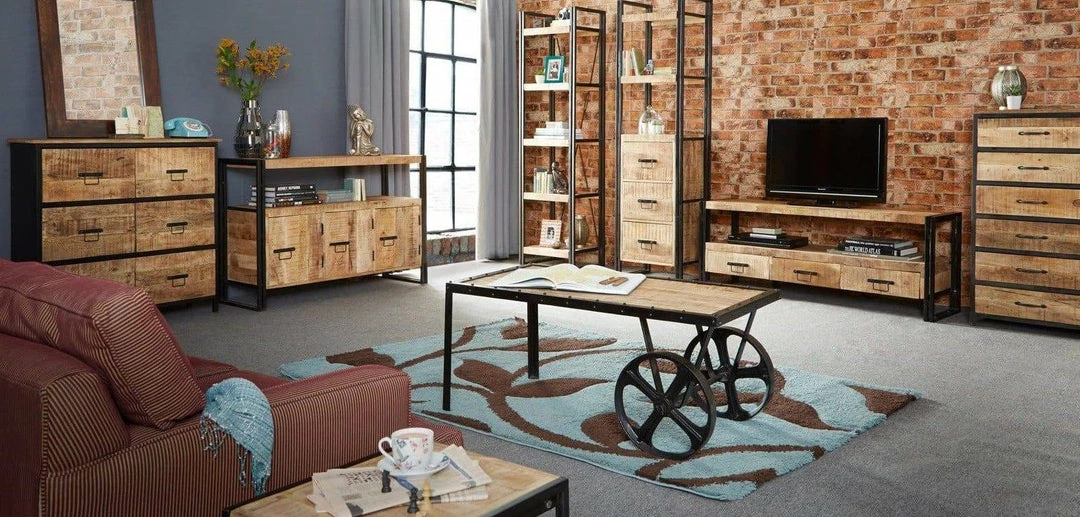 Indian Hub Cosmo Industrial Cart Coffee Table