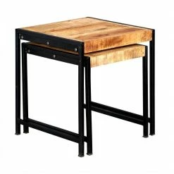 Free Standing Baths Indian Hub Cosmo Industrial Nest Of 2 Tables