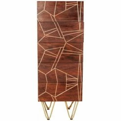 Indian Hub Dark Gold Tall Chest Of Drawers Baths