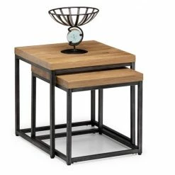 Baths Julian Bowen Brooklyn Oak Nesting Lamp Tables