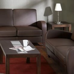 Julian Bowen Vivo 3 Seater Chestnut Faux Leather Sofa