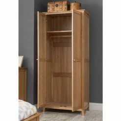 Baths Julian Bowen Salerno Oak 2 Door Wardrobe