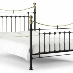 Julian Bowen Victoria Satin Black Metal Bed Frame Beds