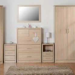 Baths Seconique Furniture Lisbon 3+2 Drawer Chest Light Oak