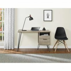 Dorel Home Landon Desk Distressed Grey Oak Style