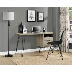 Dorel Home Landon Desk Distressed Grey Oak Style