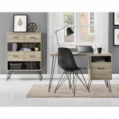 Dorel Home Landon Desk Distressed Grey Oak Style
