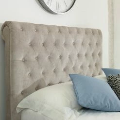 Furn Beds Libbie Mink Fabric Bed