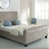 Furn Beds Libbie Mink Fabric Bed