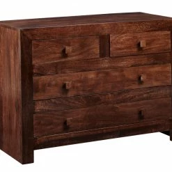 Indian Hub Toko Dark Mango 4 Drawer Dressing Chest