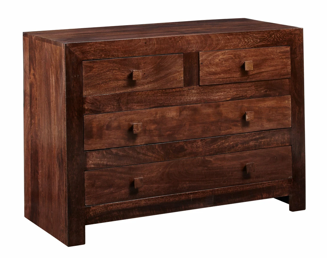 Indian Hub Toko Dark Mango 4 Drawer Dressing Chest