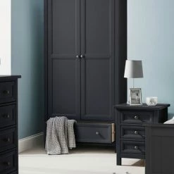 Julian Bowen Maine 2 Door Combination Wardrobe Anthracite Baths