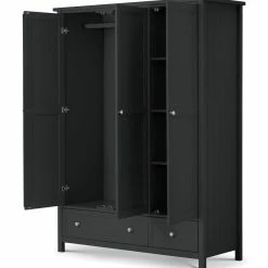 Julian Bowen Maine 3 Door Combination Wardrobe Anthracite