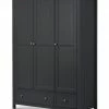 Julian Bowen Maine 3 Door Combination Wardrobe Anthracite