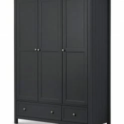 Julian Bowen Maine 3 Door Combination Wardrobe Anthracite