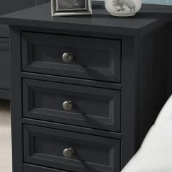 Julian Bowen Maine 3 Drawer Bedside Table Anthracite