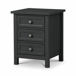 Julian Bowen Maine 3 Drawer Bedside Table Anthracite