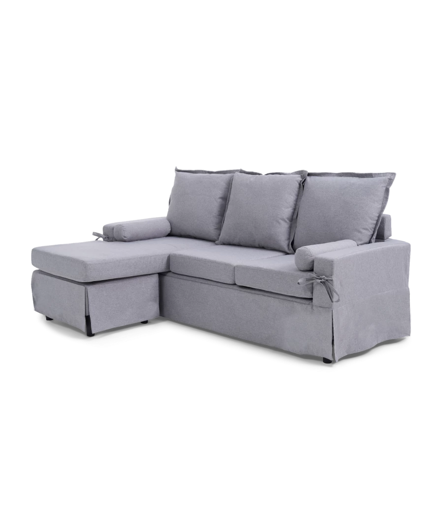 Baths Mark Harris Furniture Celia Grey Linen 3 Seater Reversible Chaise Sofa