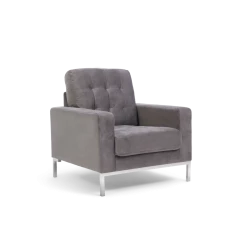 Mark Harris Furniture Lillian Grey Velvet Armchair Baths