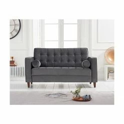 Baths Mark Harris Furniture Riviera Grey Velvet 2 Seater Sofa