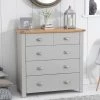 Mark Harris Furniture Sandringham Oak And Grey 3 + 2 Drawer Chest