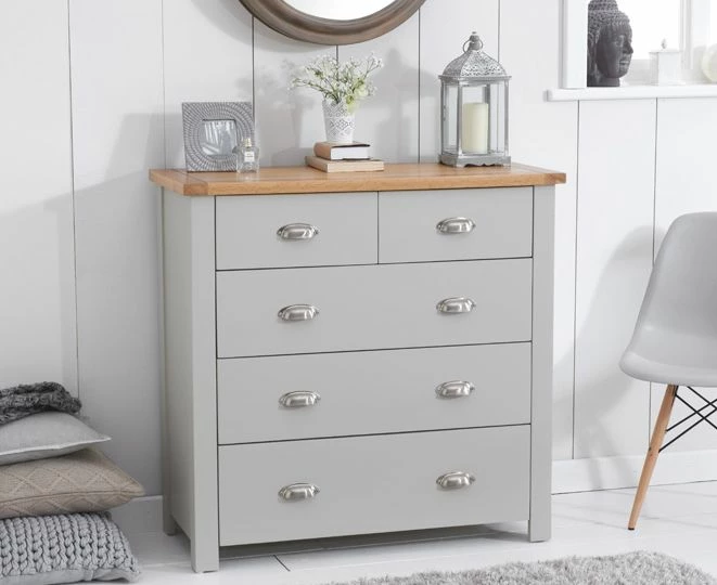 Mark Harris Furniture Sandringham Oak And Grey 3 + 2 Drawer Chest