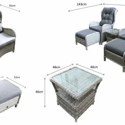 Baths Signature Weave Meghan Reclining Lounge Set