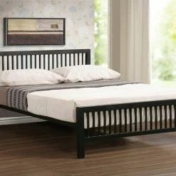Beds Time Living Meridian Black Metal Bed Frame