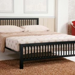 Beds Time Living Meridian Black Metal Bed Frame