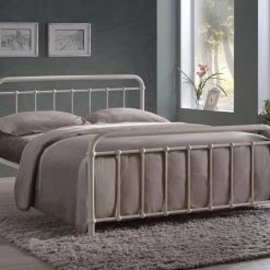 Time Living Miami Ivory Metal Bed Frame