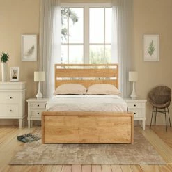 Emporia Beds Modena Solid Oak Ottoman Bed