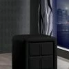 Time Living Monaco Black Faux Leather Bedside Chest