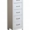 Steens Norfolk Grey And Pine 5 Drawer Narrow Chest Baths