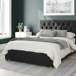 Better Bed Company Beds Better Portsmouth Velvet Black Ottoman Bed