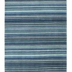 Origins Fine Stripes Blue / Beige Rug Baths