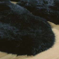 Origins Genuine Sheepskin Black Rug Baths