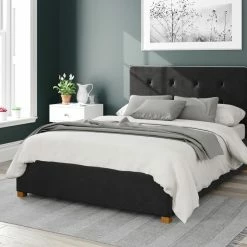 Better Bed Company Better Birmingham Velvet Black Ottoman Bed