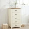 Mark Harris Furniture Sandringham Oak And Cream Tall 5 Drawer Chest